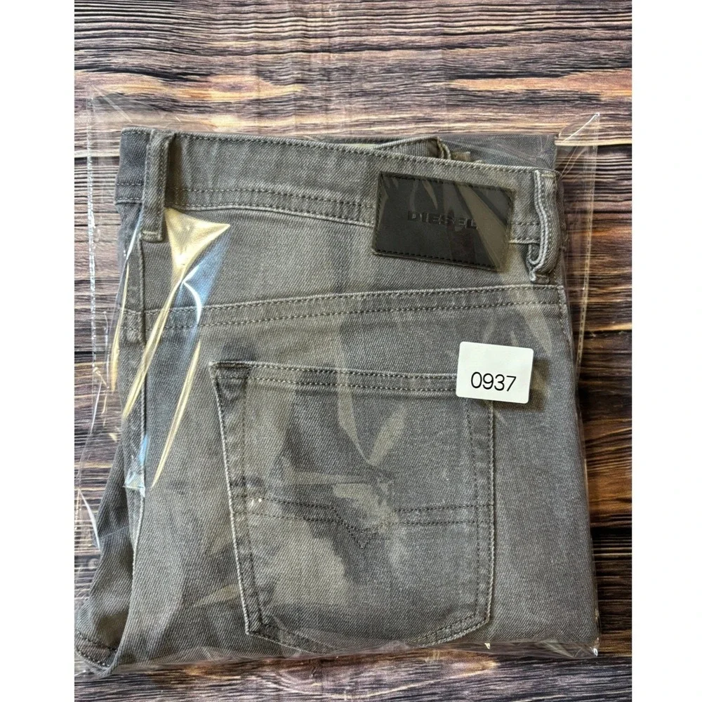 Diesel Buster Jeans Mens 33X34 Gray Stretch Slim Tapered Denim Italian Designer